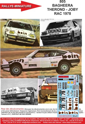 Decals ref 0805 matra - ref,