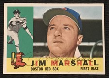 JIM MARSHALL 1960 TOPPS SIGNED AUTOGRAPHED CARD #267 BOSTON RED SOX