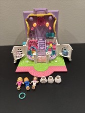 Bluebird Polly Pocket Bridal Salon 3 Figures 3 Dresses 1 Crown LIGHTS TESTED