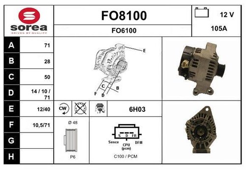Alternateur snra fo8100 - fo8100, ford