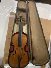 VTG Copy Of Antonius Stradivarius Violin Made in Germany w Bow Coffin Case AS-IS