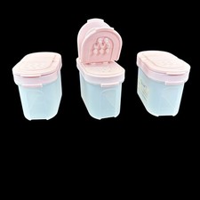 Tupperware Modular Mates Spice Shaker Containers & Lids (3) 1843-31 Pink