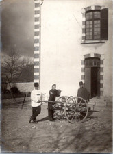 Soldiers, Military on a Stretcher Vintage Silver Print Silver Print  