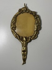 Miroir face à main en laiton