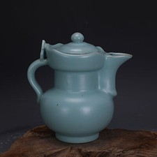 5.2" China antique Song dynasty Ru Kiln Celadon glaze Support nail Monk hat pot