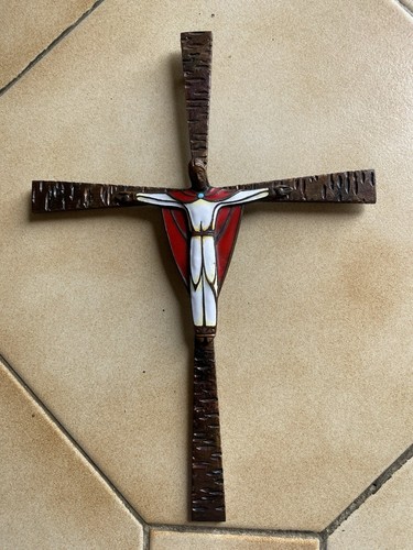 Christ émaillé sur croix - croix, en