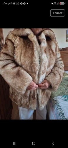 Manteau fourrure renard bleu - manteau,