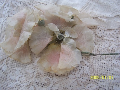 Ancienne fleur soie - fleur,