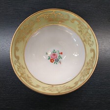 Yellow bowl flowers porcelain decorator D.Moreau