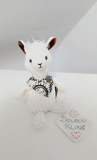 Peluche/Doudou Muchachos Lama Blanc Crème Bandana Marron Noir 23cm  -  Déglingos