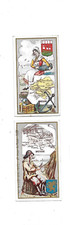 2 Antique Pub Chromos. Brittany fishermen cards coats of arms