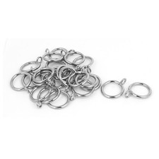 28mm Dia Interior Curtain Sliding Eyelet Drape Tone Rings Silver 24pcs