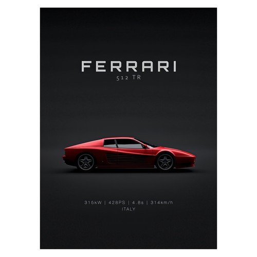Affiche minimaliste ferrari - affiche,