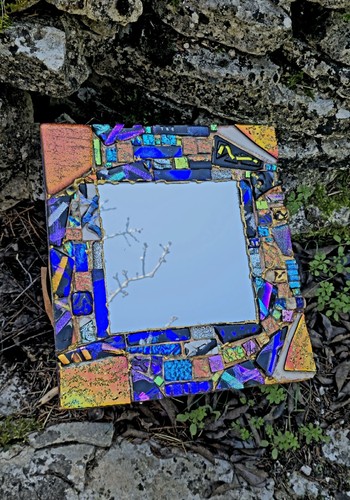 Miroir mosaique fusing - miroir,