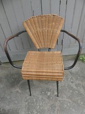 Janine Abraham WROUGHT IRON RATTAN CHAIR 1950 CORRECT CONDITION A LINK TO RETURN