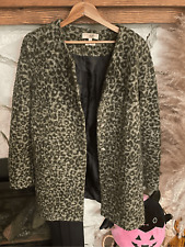 Scapa Sports Womens Leopard Print Wool Blend Lined Button Front Blazer Size 42