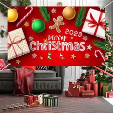180X110 CM Bannière De Noël Joyeux Noël Décor Intérieur Extérieur