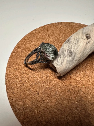 Bague quartz fantôme - en, vert