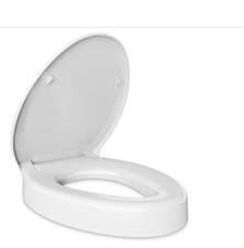 Elevated Toilet Seat Elongated Quiet Close Heavy Duty 3 Inch Rise White (18.5")