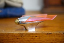 Vintage Motorcycle Fender Hood Ornament Bicycle Accessory Lucite Chrome Rat Rod