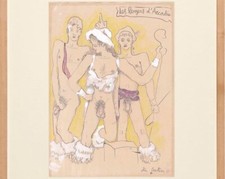 Jean Cocteau Drawing Male French Sketch Shepherd Bergers Arcadian