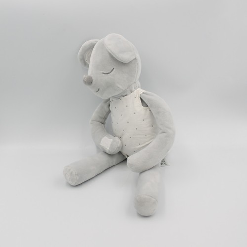 Doudou souris grise robe