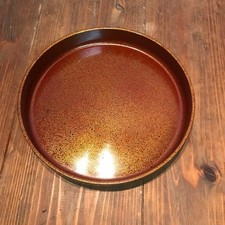 Plateau sur pied japonais en bois laqué Aizu doré à insectes facile à...