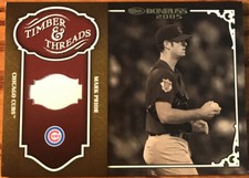 2005 Donruss Timber & Threads Bat Mark Prior #TT-27 Chicago Cubs