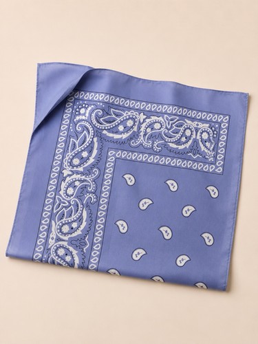 Bandana mouchoir bleu motif - ,