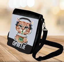 Sac bandoulière Chat café