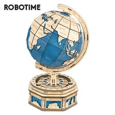 Robotime Globe Earth 567pcs 3D Wooden Puzzle Games Ocean Map Ball Assemble Model