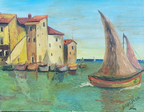 Tableau signé paysage - tableau,