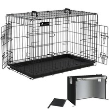 VOUNOT Cage Chien Pliable 92x58x64cm Housse Protection 2 Portes Verrouillables