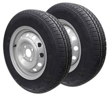 2x Roue Compléte 155/80R13 84N 100x4 155 R 13 Voiture Remorque Jante 4Jx13 Pneu