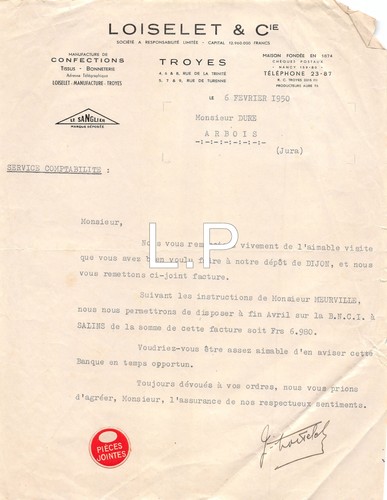 1950 loiselet cie a - &,