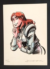 MEZIERES - Carte de voeux VALERIAN et LAURELINE - 60 ex signé + 3 Dédicaces