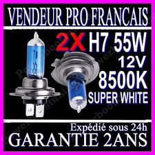 2 AMPOULES H7 55W XENON 8500K 12V PAIRE LAMPE HALOGENE FEU PHARE GAZ SUPER WHITE