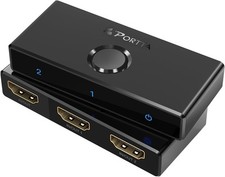 HDMI Switch 4K 60Hz, PORTTA Bi-Directional HDMI Splitter 1 in 2 Out, HDMI 2.0