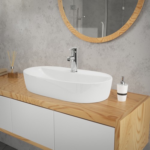Vasque poser ovale blanc - vasque, en
