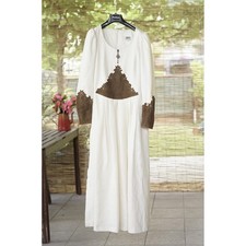 LONG DRESS TYROLEAN STYLE size 44 it.  country line linen leather