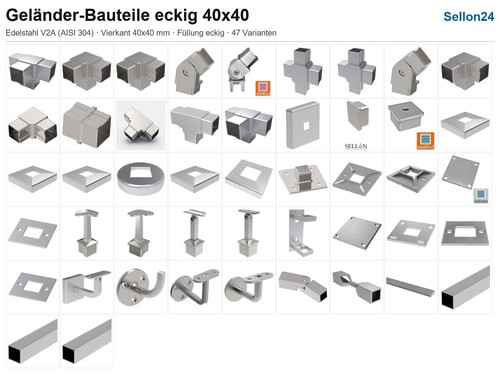 Accessoires garde corps carré - accessoires,