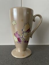 Disney Store Winnie The Pooh Tall Latte Coffee Mug Cup *VGC* 15cm Gold Lustre