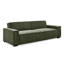 Canapé Convertible 3 Places Velours "Dudley" 230cm Vert