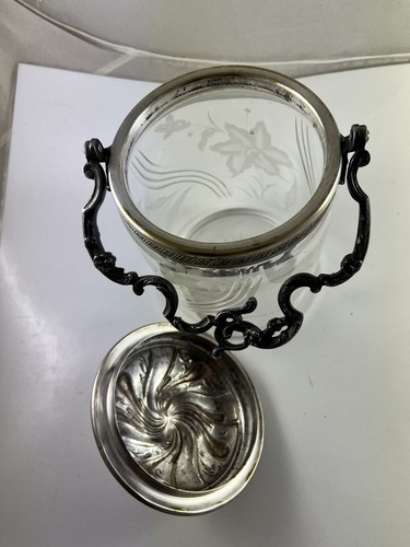 Seau verre gravé ancien - verre,