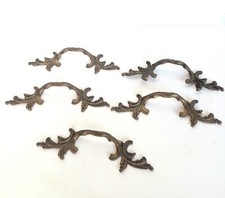 LOT DE 5 ANCIENNES POIGNÉES EN BRONZE DE MEUBLE/COMMODE/TIROIR STYLE LOUIS XV  