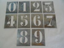 10 LARGE ZINC STENCILS Printing Numbers Alphabet Folk Art