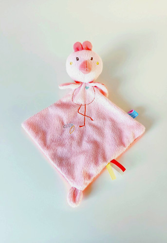 Doudou plat oiseau flamant - doudou, oiseau/flamant