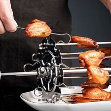 Acier inoxydable Rotisserie Brochette Four Kebab Maker Grill Brochettes