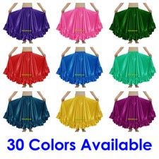 Satin Ruffle Skirt Belly Dance Jupe Tiered Oriental 12 Yd Gypsy Flamenco Frill