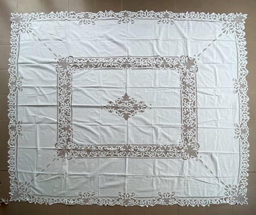Nappe coton avec dentelle - nappe,
